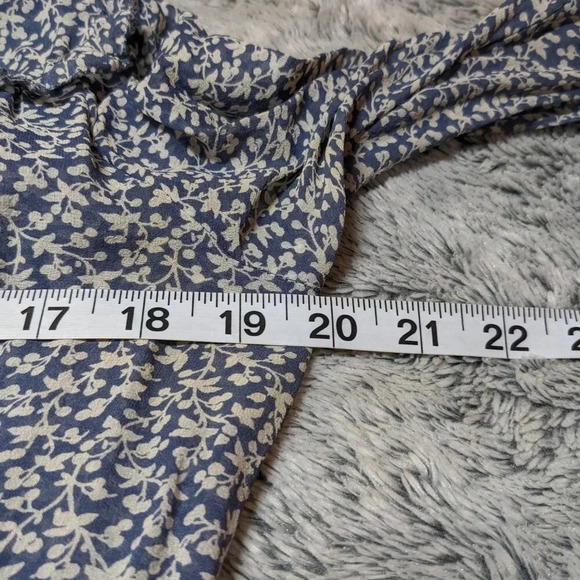 Veronica Beard Mini Dress 100% Silk Dakota Floral Blue Ruched  Size 2 - Picture 11 of 14